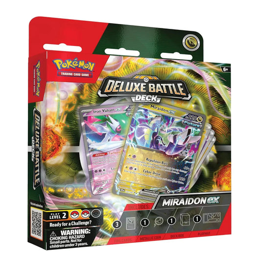 Original Pokémon TCG Miraidon EX Deluxe Battle Deck | 60-Card Ready-to-Play Deck for Kids & Collectors