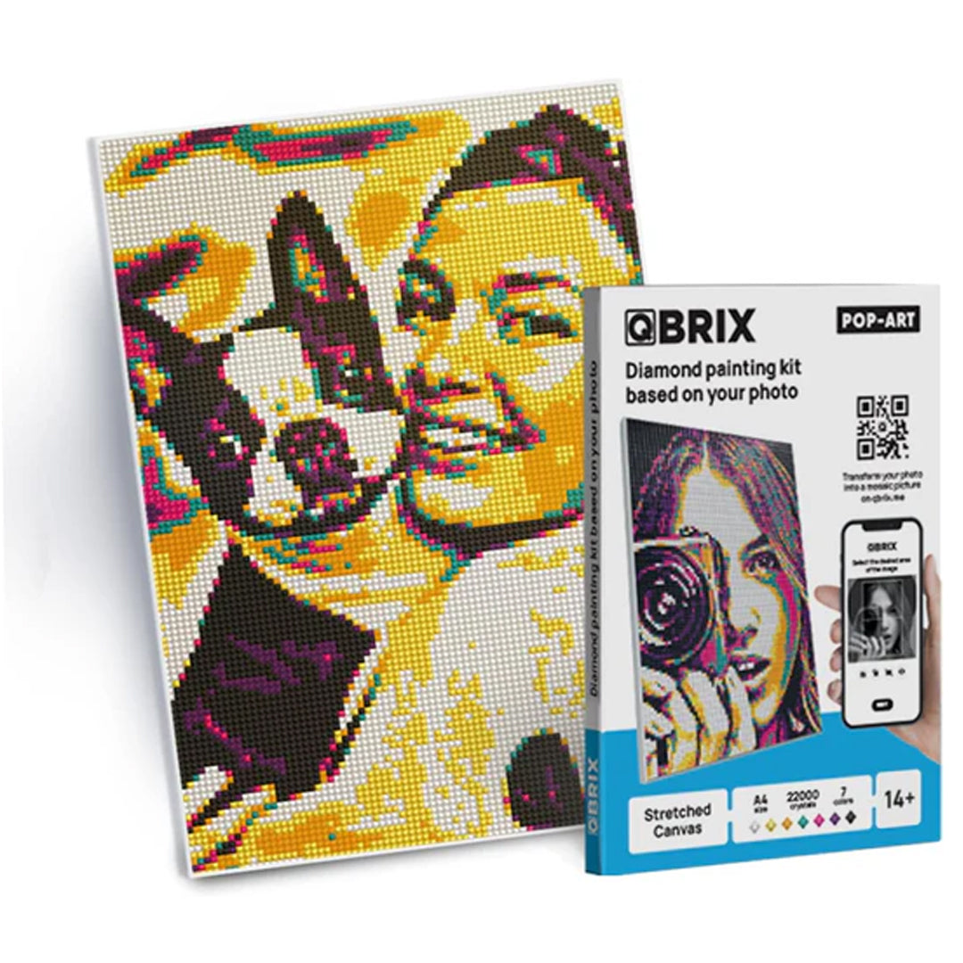 QBRIX A4  Diamond Painting Pop-Art (Medium) 22000 Crystals| DIY Mosaic Art Craft Kit