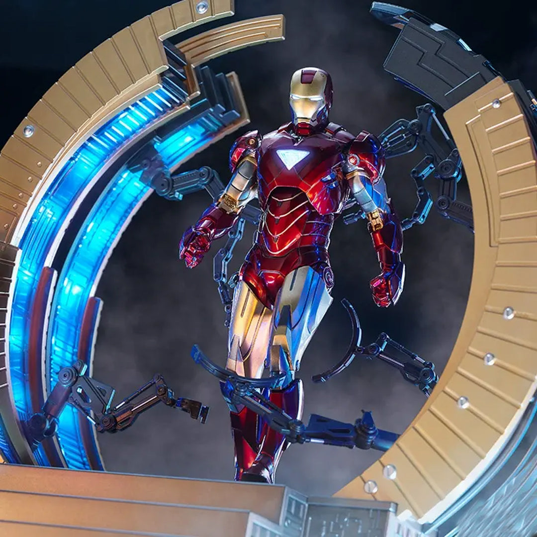ZD Toys Marvel Iron Man MK6 1/10 Scale Action Figure with Suit-Up Gantry – 10th Anniversary Edition