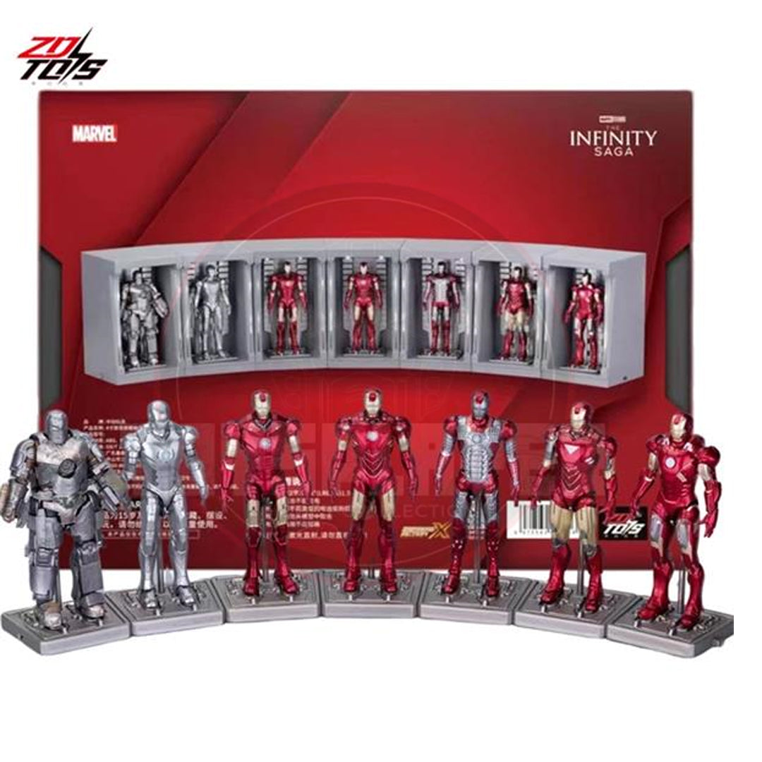 ZD Toys Marvel Infinity Saga Iron Man 4-Inch Figure with Hall of Armor Display Set