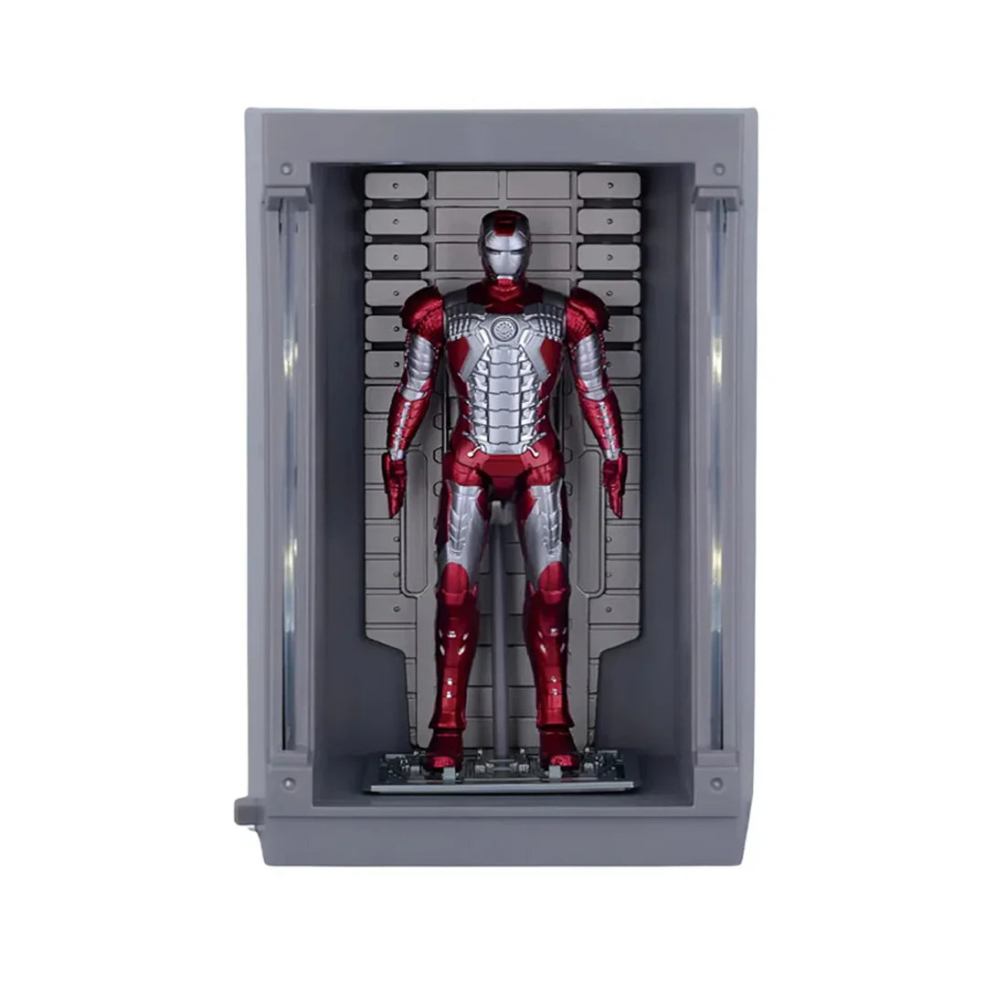 ZD Toys Iron Man Hall of Armor – Mark 05 (4-Inch Figure) Light-Up Display Chamber | Premium Collectible Suit with LED Armor Pod