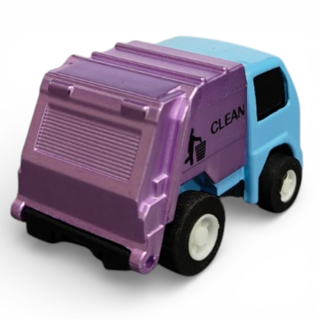 Joy Junction 1:64 Mini Racer Alloy Metal Garbage Truck Toy with Pull-Back Function