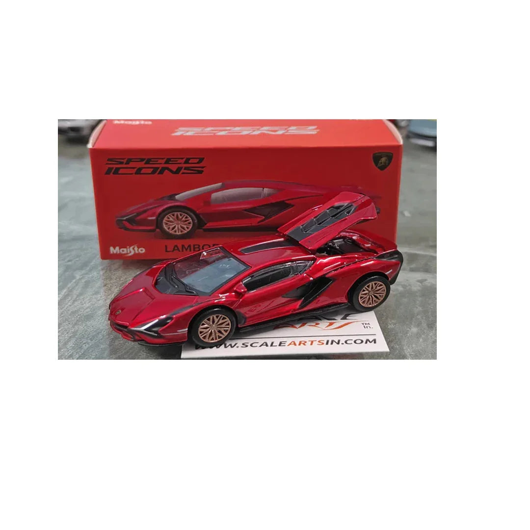 Maisto Lamborghini Sián FKP 37 Red – 1:64 Scale Diecast Car | Licensed Speed Icons Series | Premium Collectible Model - Jaiman Toys