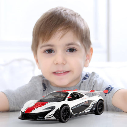 MSZ McLaren P1 Die-Cast Model Car 1:32 Scale with Pullback, Light & Sound