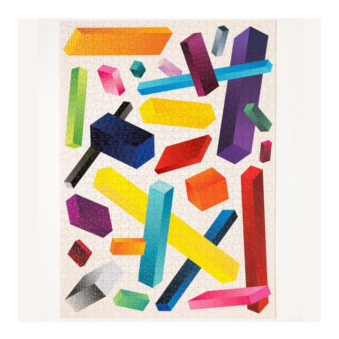 Cubical Cascade Abstract – Rectangular 1000-Piece Jigsaw Puzzle by JSN Studio | Challenging Art Puzzle for Adults & Kids