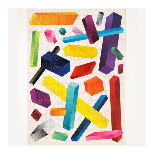 Cubical Cascade Abstract – Rectangular 1000-Piece Jigsaw Puzzle by JSN Studio | Challenging Art Puzzle for Adults & Kids