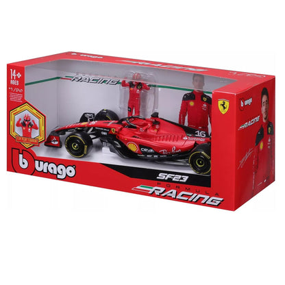 Bburago - 1/24 Scale Model Compatible with Ferrari SF23 F1# 16 Charles Leclerc 2023 with Pilot Figurine