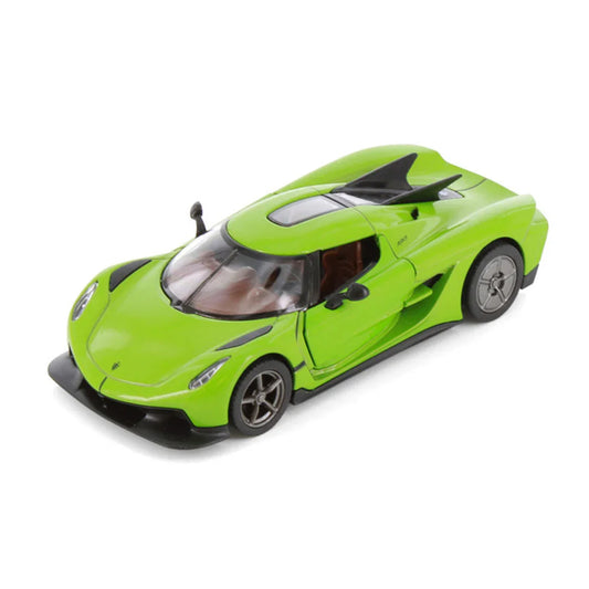 KiNSMART Koenigsegg Jesko Absolut – Red – 1:36 Scale Die-Cast Model Car – Pullback Collectible - Green - Jaiman Toys