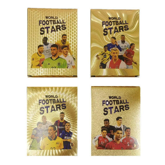 World Cup Football Star Card – 55-Piece Gold Football Trading Cards Set | UEFA Champions League Collector’s Edition for Kids & Fans - 1 Piece - Jaiman Toys