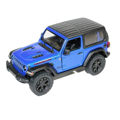 KiNSMART KT5412WB 2018 Jeep Wrangler Rubicon – 1:34 Scale Die-Cast Model Toy Car - Blue - Jaiman Toys
