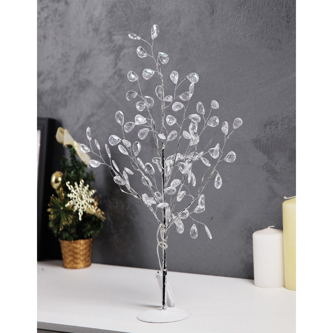 Crystal LED Decorative Tree Light – Warm White Fairy Lights | Tabletop Ornament for Christmas, Home Decor & Festive Displays