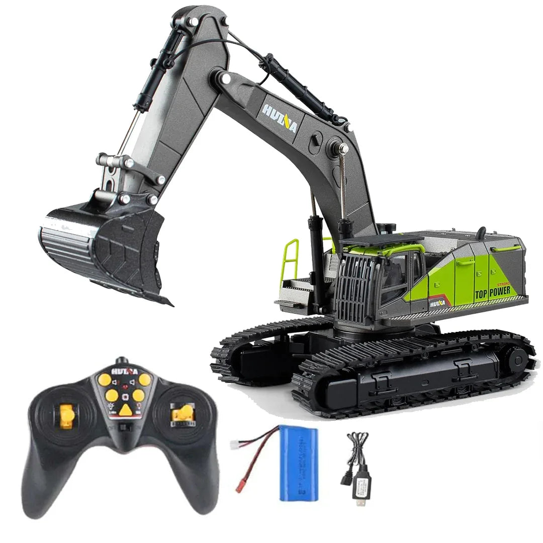 Huina 1661 1:18 RC Excavator | Full-Function Remote Control Construction Digger Toy