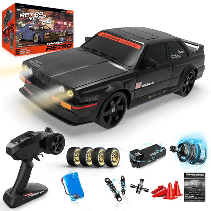 WHOOSH DC162A BMW E30 1:16 RC Drift Car | 4WD High-Speed 50km/h Racing Car with ESP Gyro (RTR) - Black