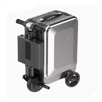 Smart Electric 20 Inch Ride-On Luggage with Removable Battery & Front Drive Wheel - Silver