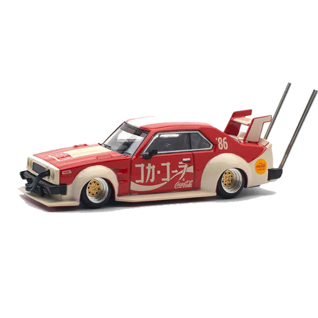 Pop Race 1:64 Nissan Skyline C210 Kaido Racer – Coca Cola Livery | Bosozoku Style Diecast Model Car