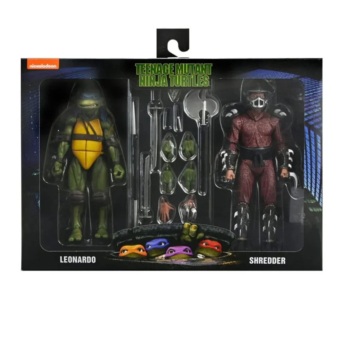 NECA Teenage Mutant Ninja Turtles Leonardo & Shredder 2-Pack – Action Figures with Accessories - Jaiman Toys