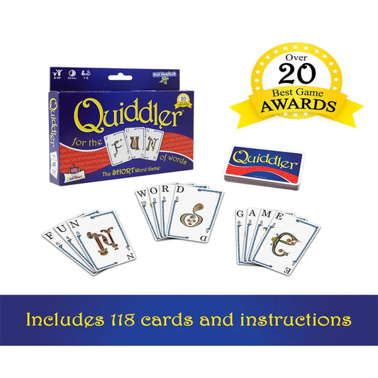Quiddler Word Game – Award-Winning Short Word Card Game (118 Cards & Instructions) - Jaiman Toys