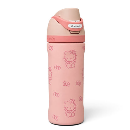 Owala FreeSip Hello Kitty 16 oz / 475 ml Insulated Stainless Steel Water Bottle with Built-In Straw & Push-Button Lid – Pink