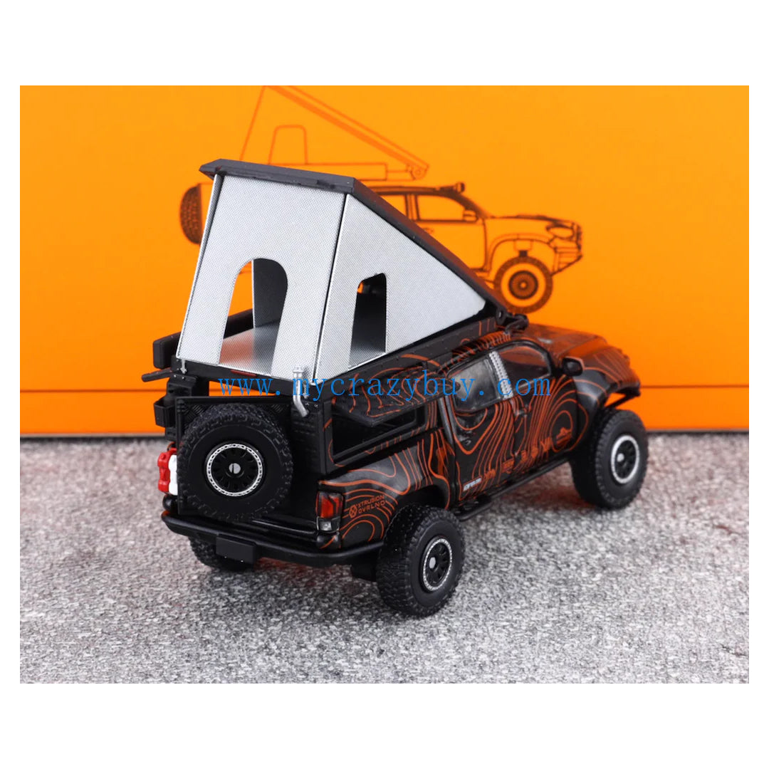 GCD 1:64 Toyota Tacoma N300 Widebody Camper – Black | Premium Diecast Model Truck