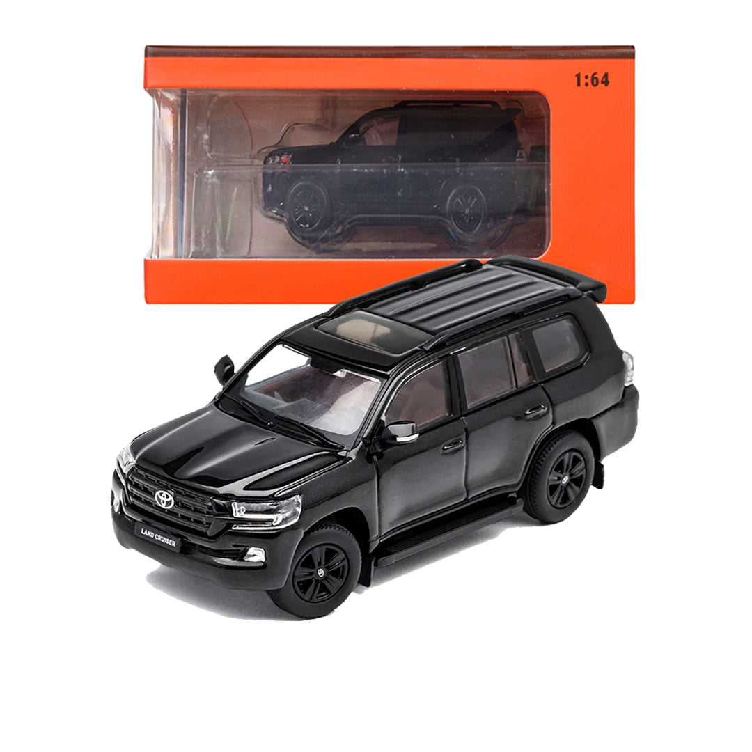 GCD 1:64 Toyota Land Cruiser 200 RHD (2015) Black with Roof Rack | Premium Diecast Model SUV