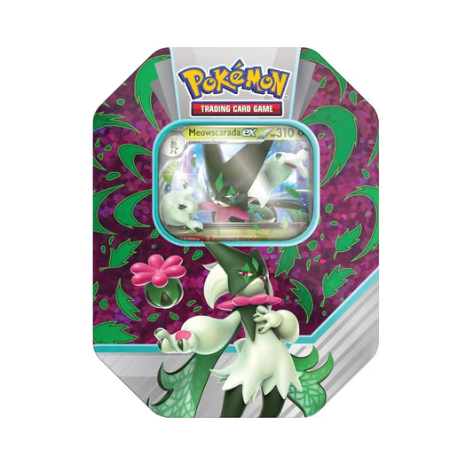Original Pokémon TCG Paldea Partners Tin – Meowscarada EX | Premium Pokémon Card Collectible Tin for Kids & Fans