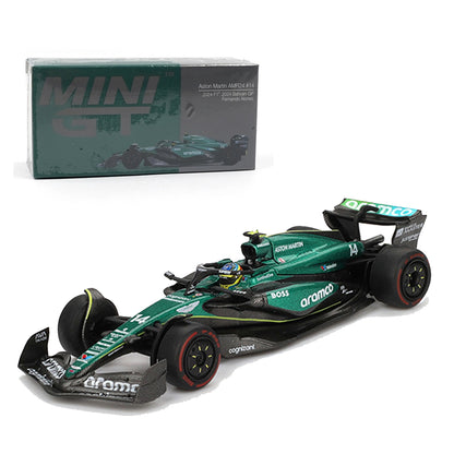 Mini GT 1:64 Aston Martin AMR24 #14 F1 2024 + Nissan LBWK S15 Silvia SB Super Diecast Model Combo