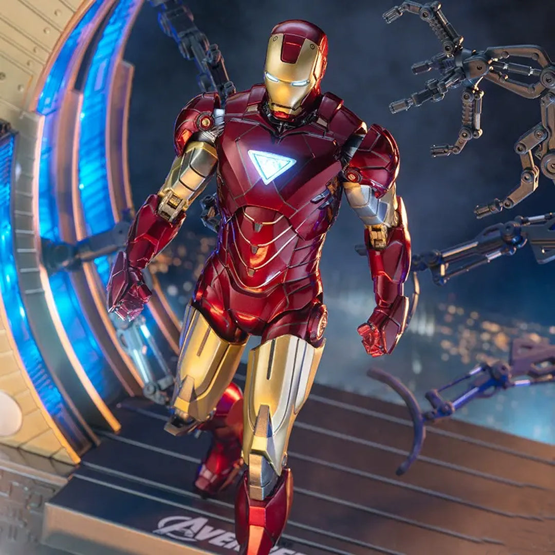 ZD Toys Marvel Iron Man MK6 1/10 Scale Action Figure with Suit-Up Gantry – 10th Anniversary Edition