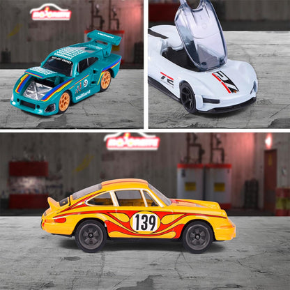 Majorette Porsche Edition Die-Cast Cars Set of 6 | Premium 1:64 Scale Licensed Models | Ages 3+