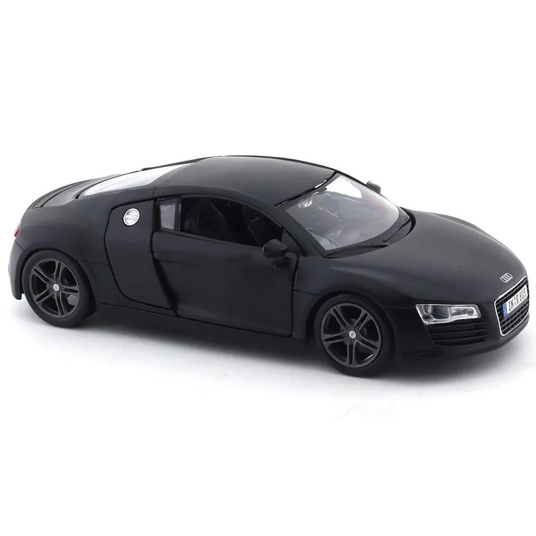 Maisto 1:24 Audi R8 Matte Black | Licensed Diecast Sports Car Model Collectible
