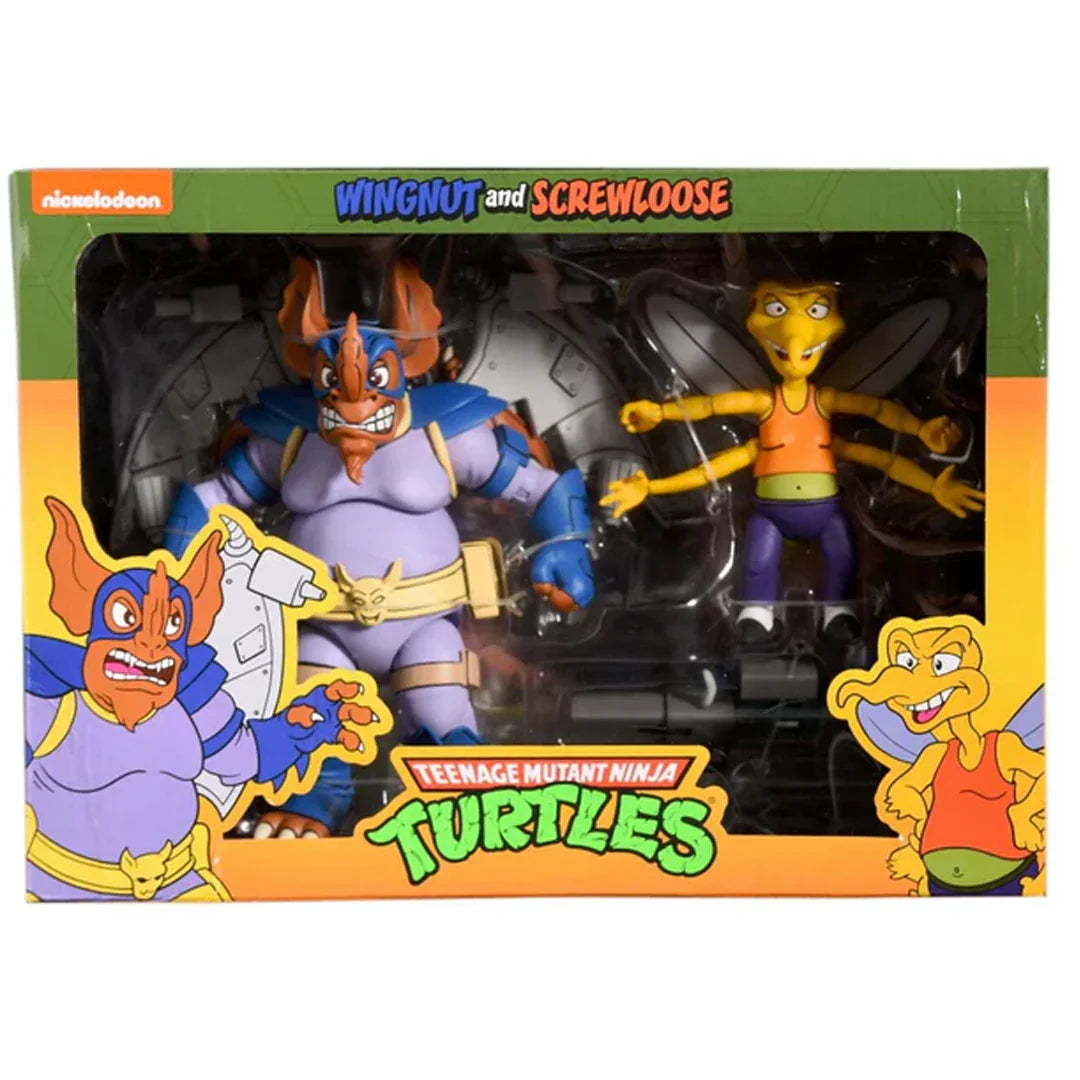 NECA Teenage Mutant Ninja Turtles Wingnut & Screwloose – Cartoon Series 2-Pack Action Figures - Jaiman Toys