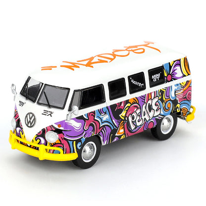 MINI GT 1:64 Volkswagen T1 Microbus Mizu Design Diecast Model Van | Premium Collector Edition with Display Box