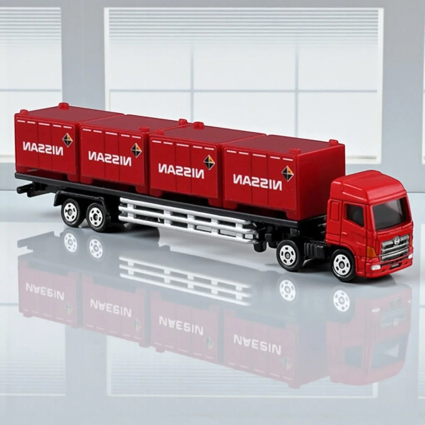 Tomica Nissan Container Trailer Red BX144 – Diecast Scale Model Truck | Authentic Collectible Miniature Vehicle