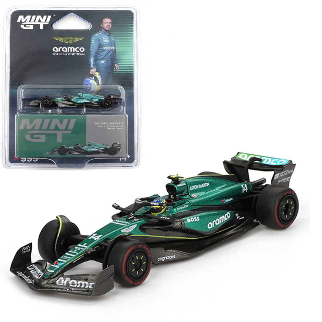 Mini GT 1:64 Aston Martin AMR24 #14 Fernando Alonso F1 2024 + BMW Z8 Alpina Diecast Combo