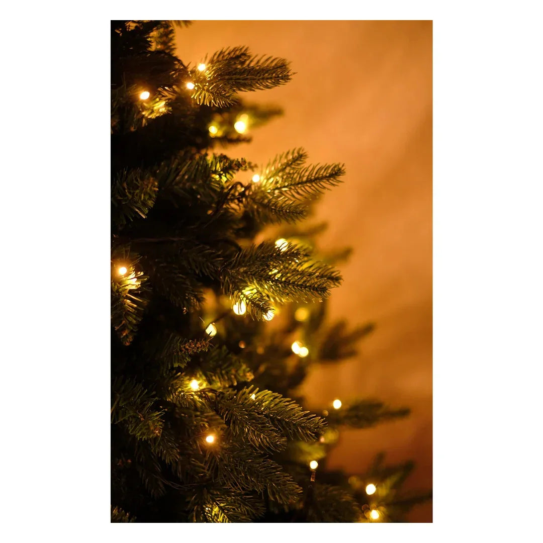 SWEN Melrose 6-Feet Pre-Lit Christmas Tree | Warm LED Lights, Lush Green Premium Festive Tree