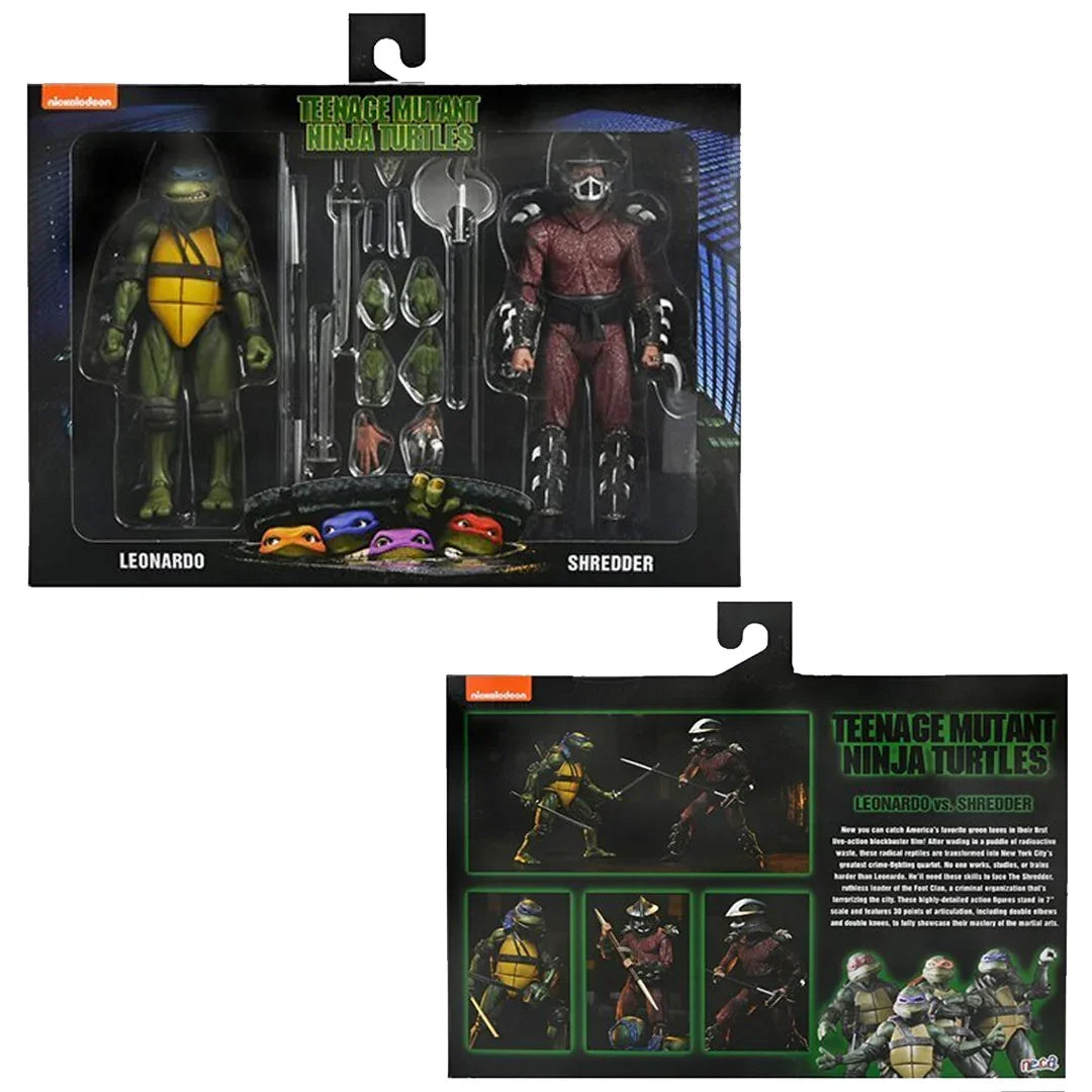 NECA Teenage Mutant Ninja Turtles Leonardo & Shredder 2-Pack – Action Figures with Accessories - Jaiman Toys