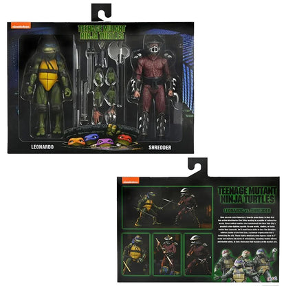NECA Teenage Mutant Ninja Turtles Leonardo & Shredder 2-Pack – Action Figures with Accessories - Jaiman Toys