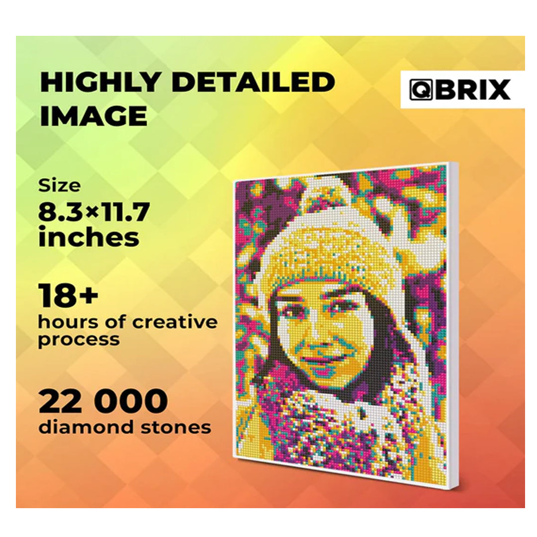 QBRIX A4  Diamond Painting Pop-Art (Medium) 22000 Crystals| DIY Mosaic Art Craft Kit
