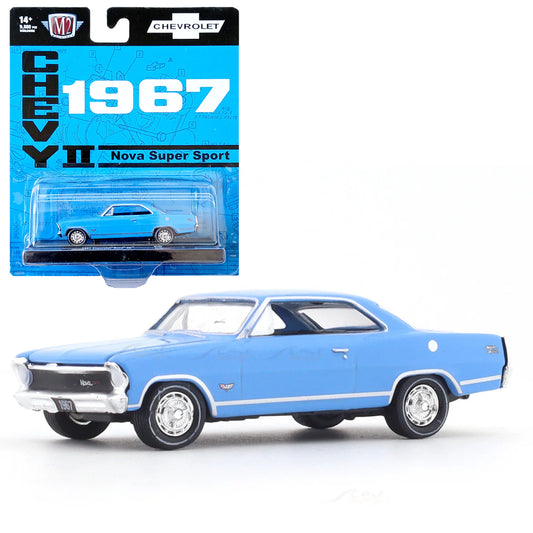M2 Machines Auto-Drivers – 1967 Chevrolet Nova Super Sport (Blue) 1:64 Diecast Model Car