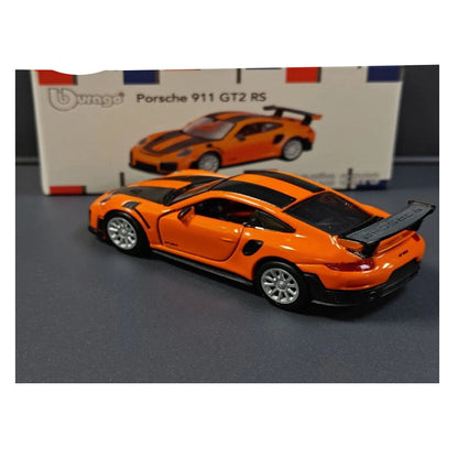 Bburago Porsche 911 GT2 RS 1:64 Scale Die-Cast Model Car | Orange Sports Collectible