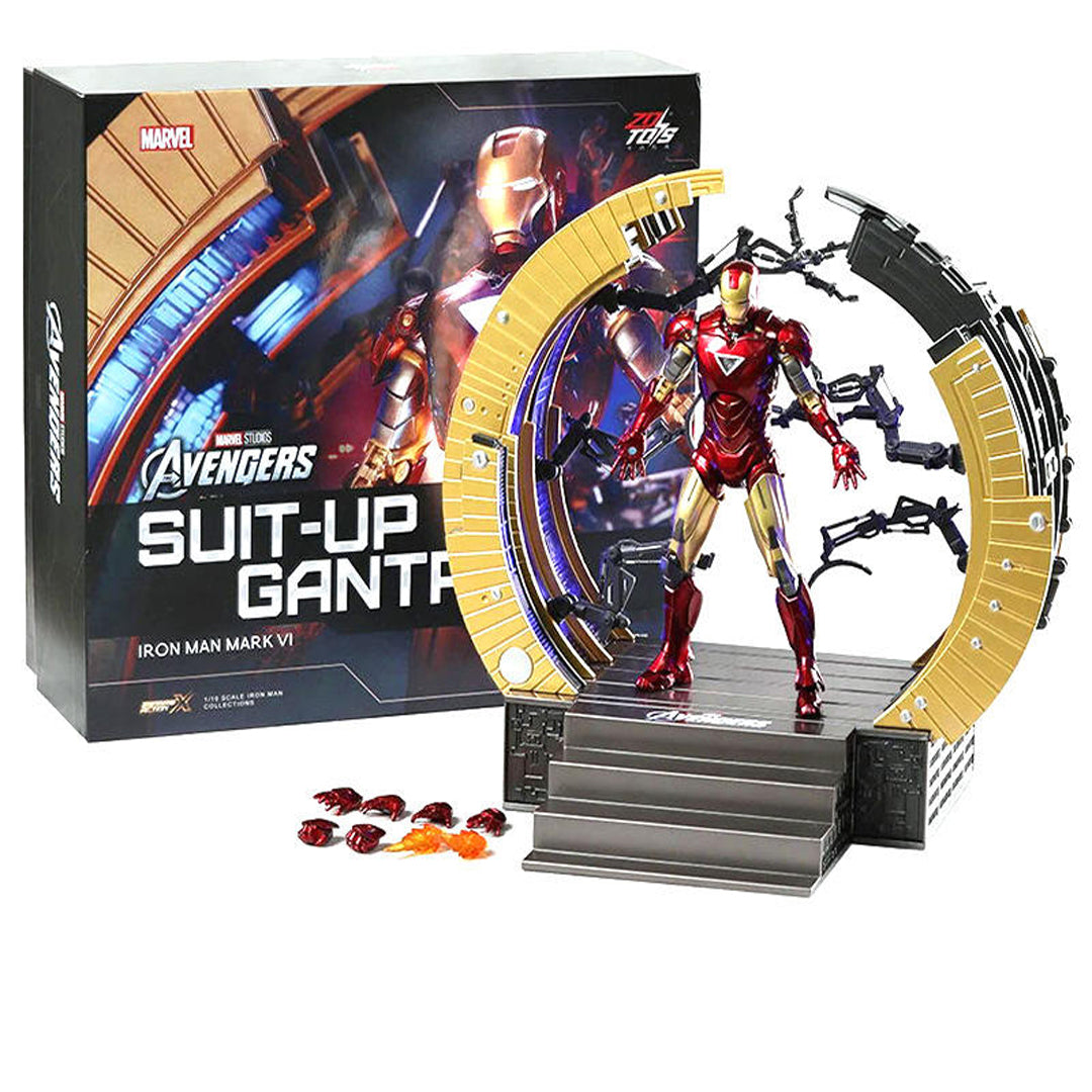 ZD Toys Marvel Iron Man MK6 1/10 Scale Action Figure with Suit-Up Gantry – 10th Anniversary Edition