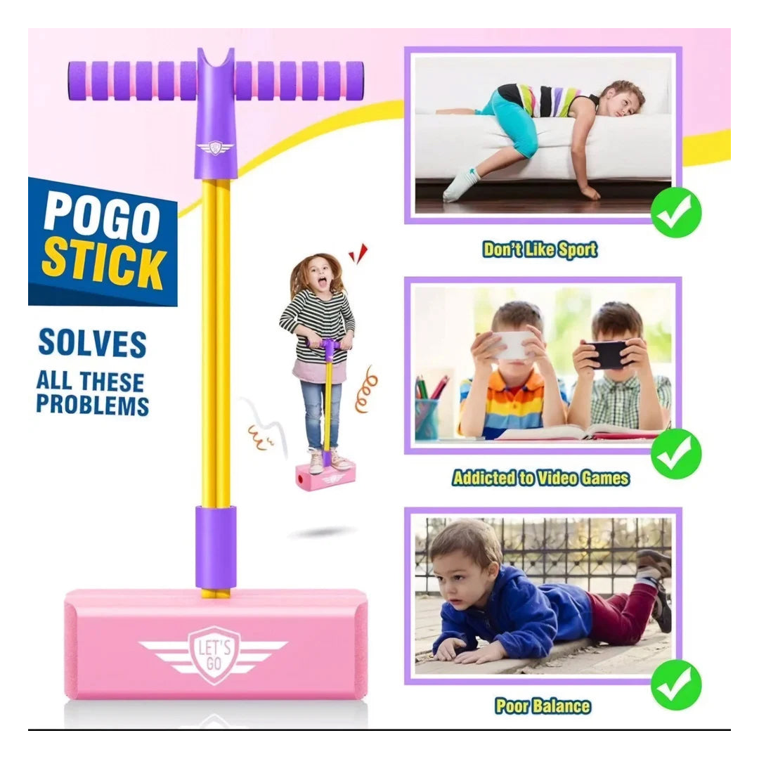 Foam Pogo Jumper for Kids | Safe Outdoor Pogo Stick Toy | Fun Jumping Exercise for Boys & Girls Ages 5–12