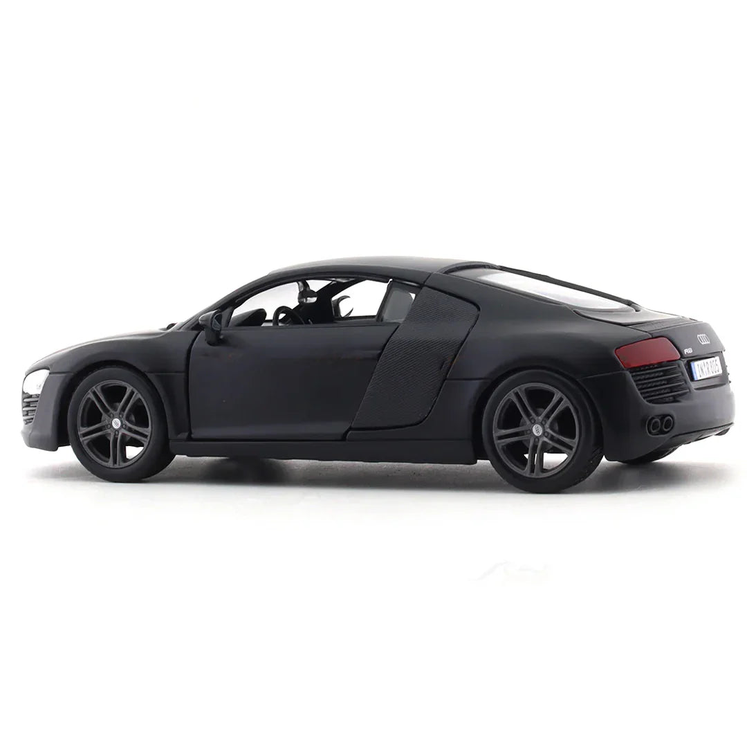 Maisto 1:24 Audi R8 Matte Black | Licensed Diecast Sports Car Model Collectible
