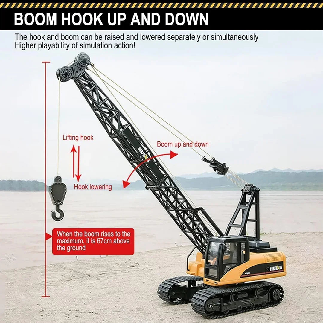 Huina 1572 1:14 RC Crawler Crane | Heavy-Duty Remote Control Construction Crane Toy