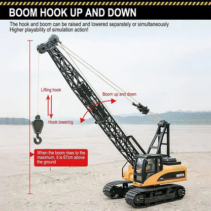 Huina 1572 1:14 RC Crawler Crane | Heavy-Duty Remote Control Construction Crane Toy