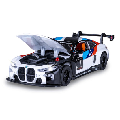 MSZ 1:32 BMW M4 GT3 Die-Cast Model Car-White with Pullback -68715A