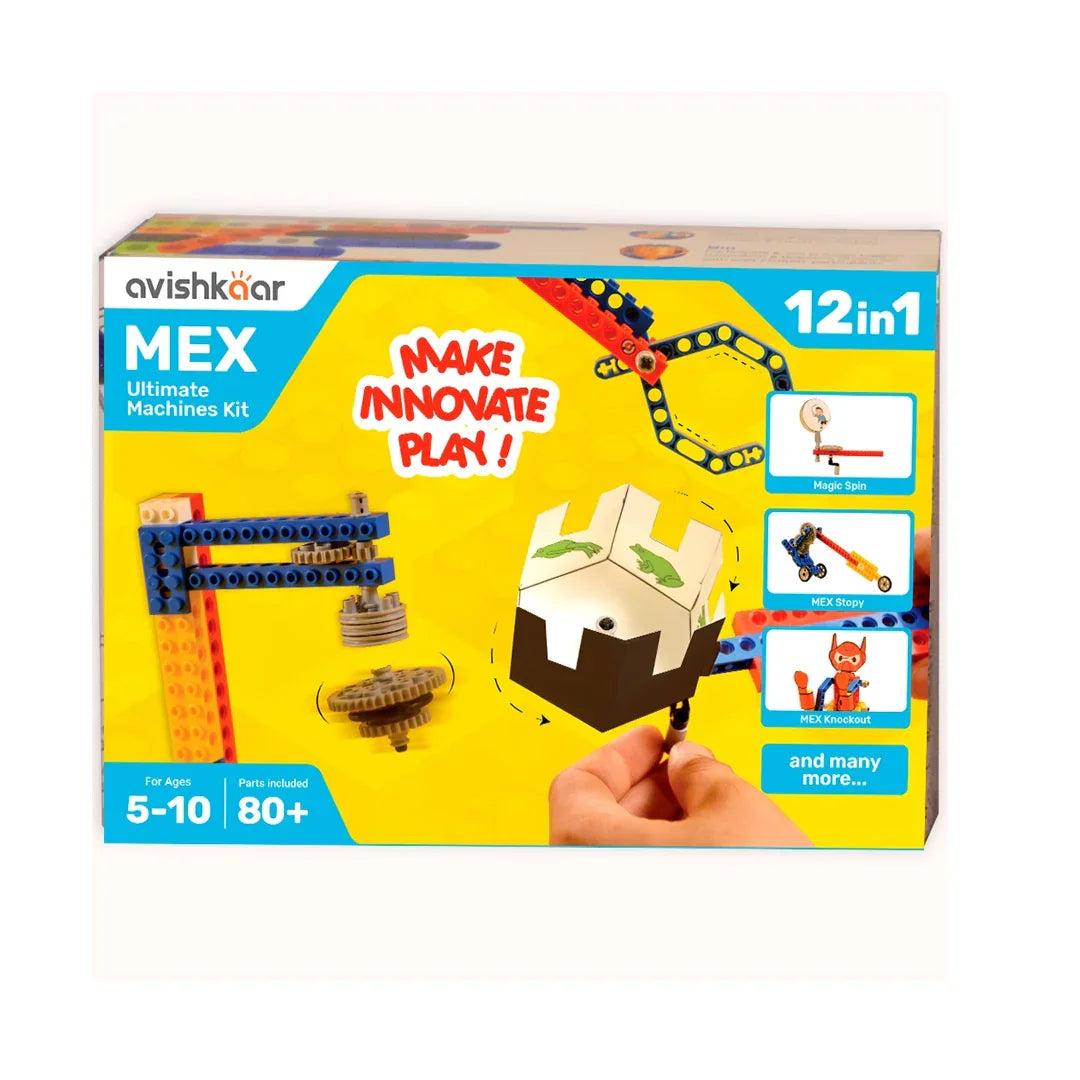 Avishkaar MEX 12-in-1 Ultimate Machines Kit | STEM Building Toy for Ages 5-10