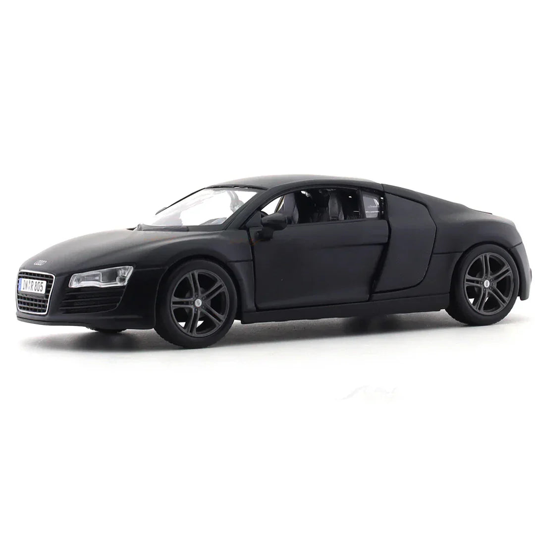 Maisto 1:24 Audi R8 Matte Black | Licensed Diecast Sports Car Model Collectible
