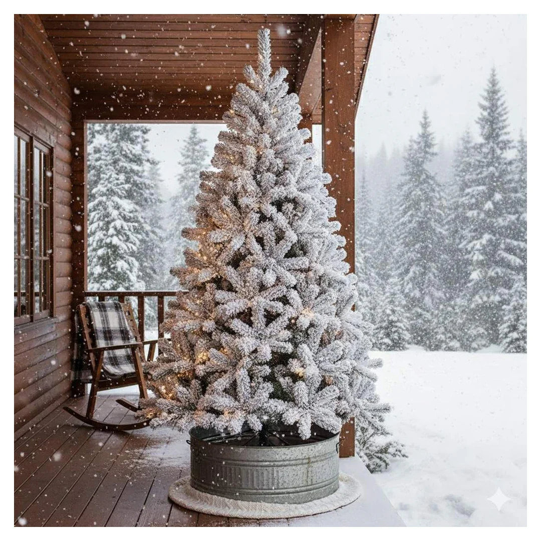 SWEN Bianca 4-Feet Christmas Tree with Frosted Tips | Lush Snow-Kissed Pine for Home Décor