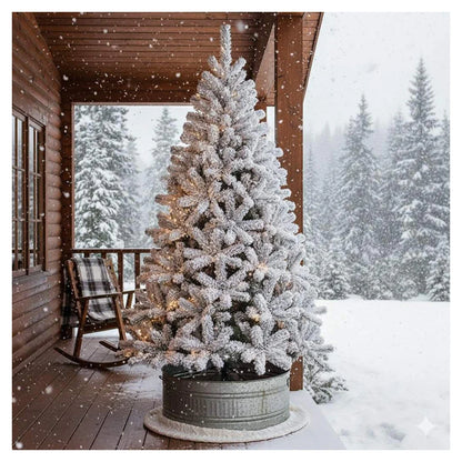 SWEN Bianca 4-Feet Christmas Tree with Frosted Tips | Lush Snow-Kissed Pine for Home Décor