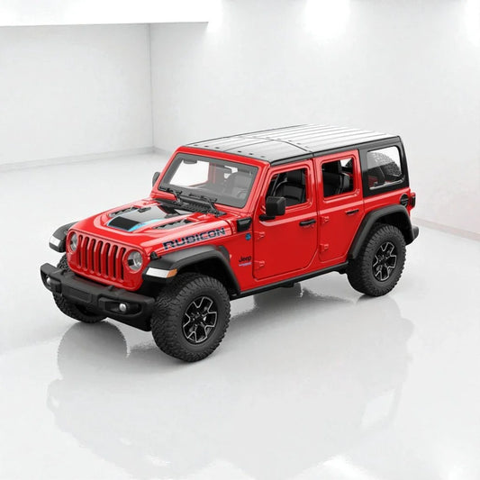 Rastar 1:24 Jeep Wrangler Rubicon 4xe Die-Cast Model – Red | Openable Doors (64610) - Jaiman Toys